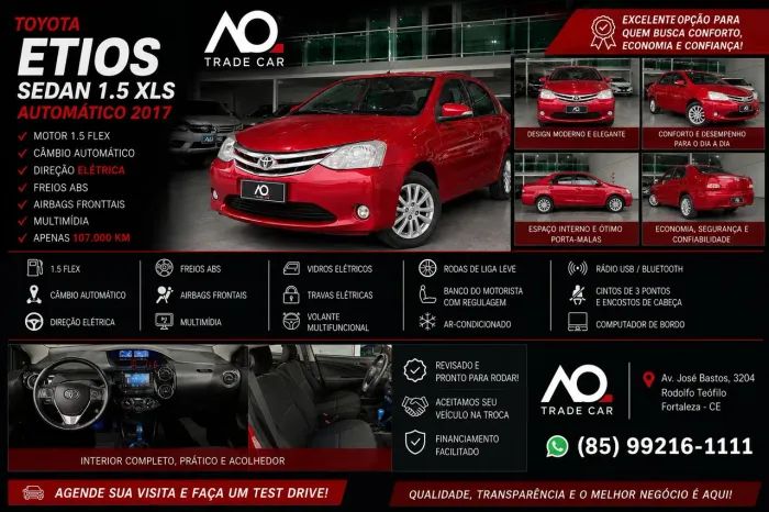 Toyota Etios XLS Sedan 1.5 Flex 16V 4P Aut. 2017