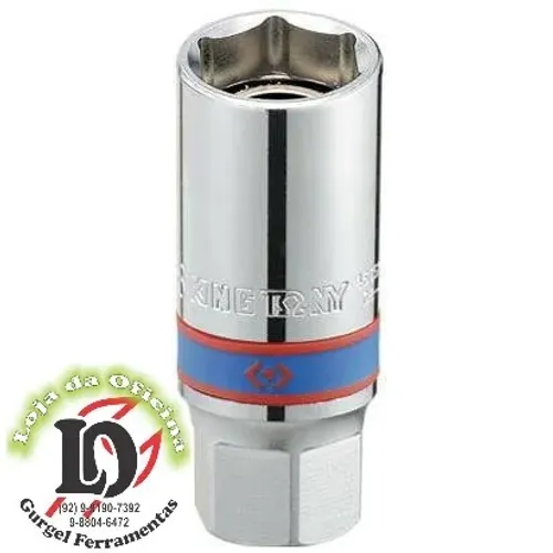 Chave de Vela Sextavada Magnetico 21mm - 1/2" - King Tony-KT466521