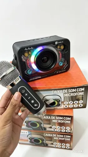CAIXA DE SOM COM MICROFONE