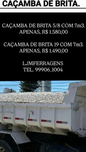 CAÇAMBA DE BRITA COM 7M3.