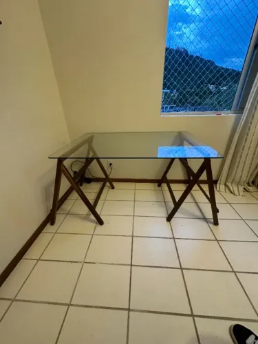 Mesa de vidro 1,2mx0,8m