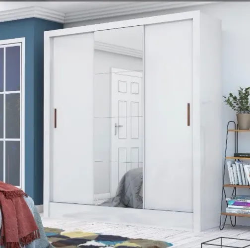 Guarda Roupa Branco Urban Plus 3 Portas Espelhado