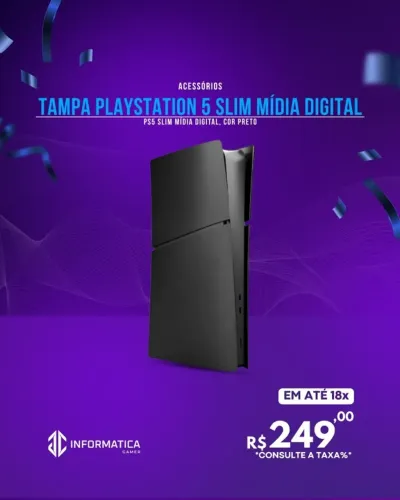 ACESSÓRIO TAMPA PLAYSTATION 5 SLIM MÍDIA DIGITAL
