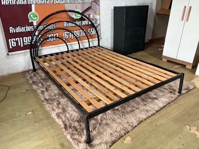 Cama casal estrutura de ferro top ( entrego )