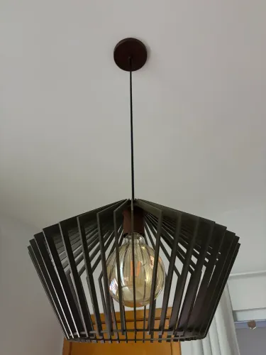 Pendente 1 lâmpada cor Tabaco 