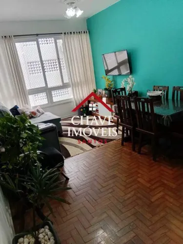 Apartamento mobiliado com vista para o mar no Boqueirão, Santos