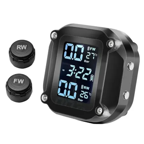 Monitor Pressão Pneu Para Moto Tpms Sensor Psi Com Alarme Visor