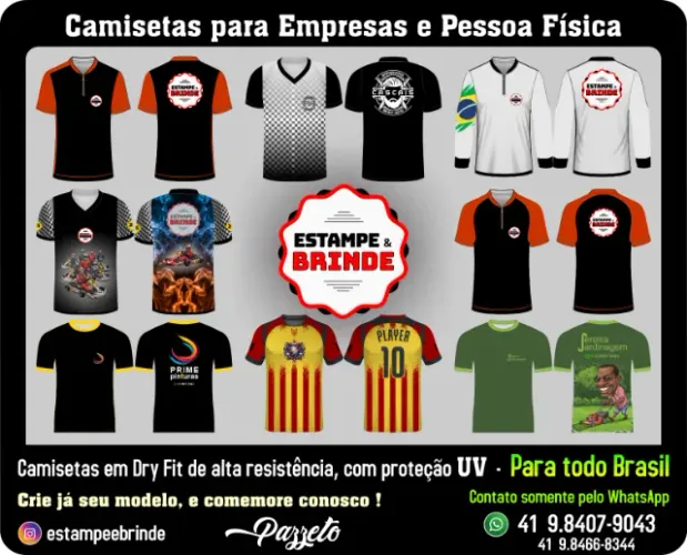 Camisetas Profissionais para esportes, empresas, igreja, grupos, eventos e muito mais