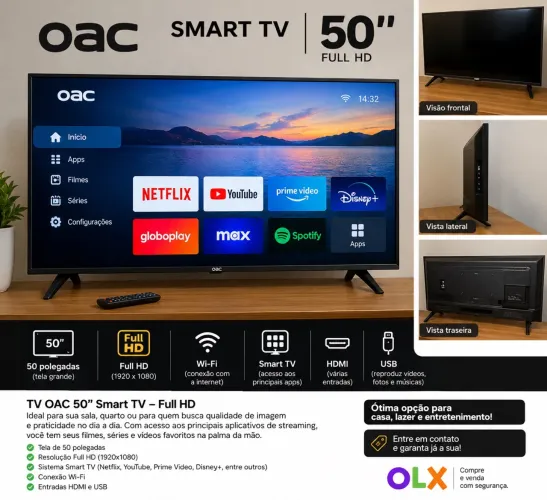 Smart Tv OAC 50 polegadas