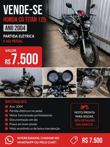 Titan 125 com partida elétrica e no pedal