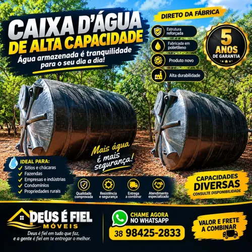 NÃO FIQUE SEM ÁGUA! CAIXA DE GRANDE CAPACIDADE + 5 ANOS DE GARANTIA10 MIL LITROS