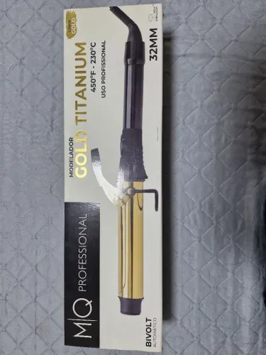 Modelador de Cachos MQ Professional Gold Titanium 32mm Bivolt - Pouco usado