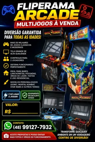 ? Fliperama Arcade Multijogos à Venda - Milhares de Jogos em Um Só Equipamento!