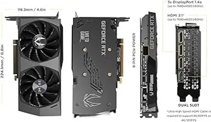 Placa de Vídeo RTX 3060 Twin Edge 12 GB - Zotac (usada)