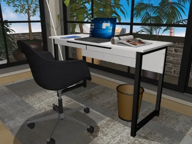 Mesa de Escritório Wood Office :2 gavetas. L90cm x P40cm x A74cm