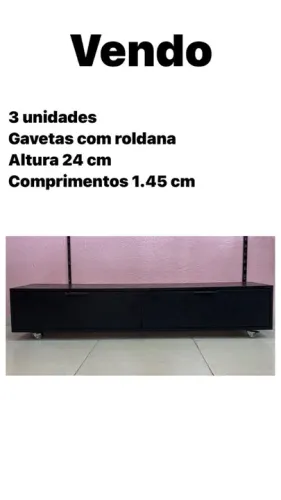 Gaveteiro em mdf com rodinhas 