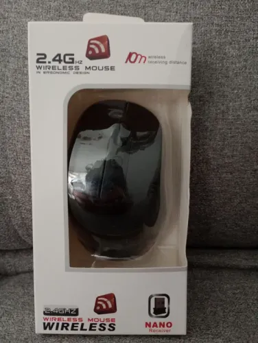 Mouse Sem Fio 2.4Ghz  com Receptor Nano - 10m de Alcance