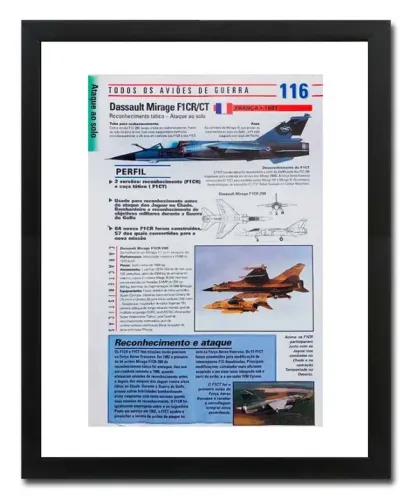 Aviões de caça e bombardeiros - Quadro decorativo com página original de revista