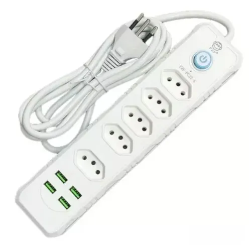 Filtro De Linha Régua 5 Tomadas 4 Usb Cabo 2m
