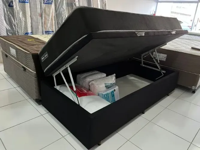 Cama Box Baú Solteirão 96x203 Colchão Molas Ensacadas Palemax Peça Nova!