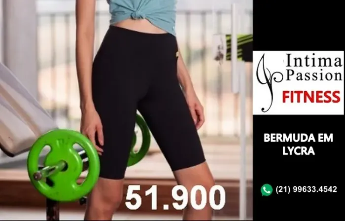 51.900 - Nova Bermuda ciclista lisa em lycra - fitness. Tamanho exgg - Íntima Passion - c