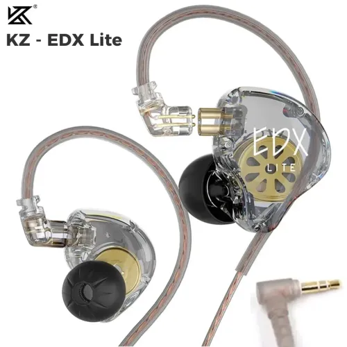 Fone de Ouvido Retorno Palco Dj Músicos, Plug P2, Com Microfone e Cabo Removível - KZ-EDX