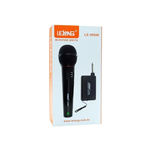 Microfone sem fio lelong pra karaokê caixa som