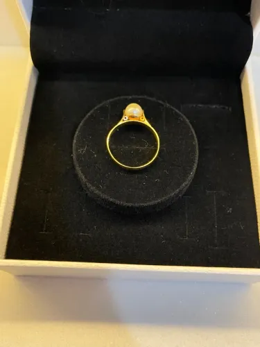 Anel de Ouro 18k com Pérola Autêntica