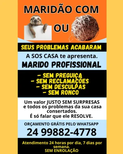 Marido Profissional ao seu dispor.