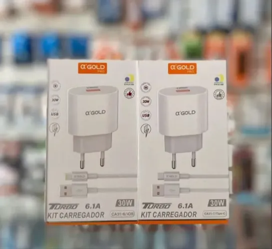 Carregador IPhone samsung xiaomi motorola tipo C Turbo - ENTREGA em slz e região