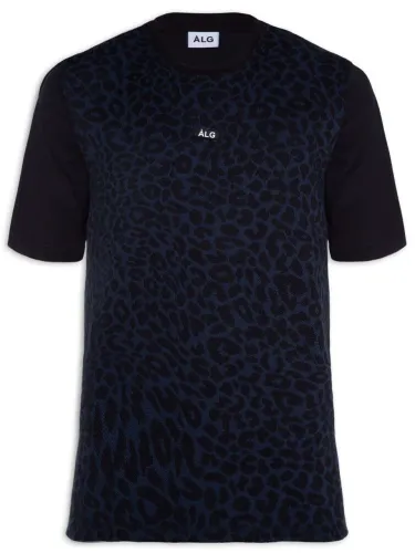 Camiseta em malha knit e algodão animal print - alg (à la garçonne) - nova e com etiqueta