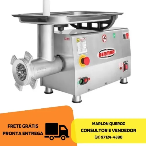 Moedor de Carne Bermar Boca 22 Inox Novo