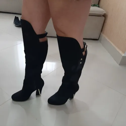 Bota Feminina Cano Alto Preta