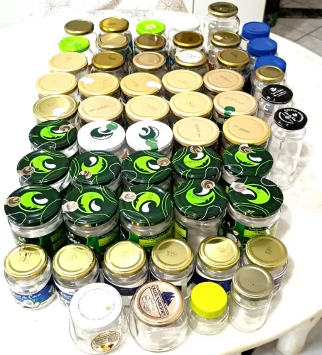 Kit com 70 potes de Vidro para Compotas/Conserva de alimentos