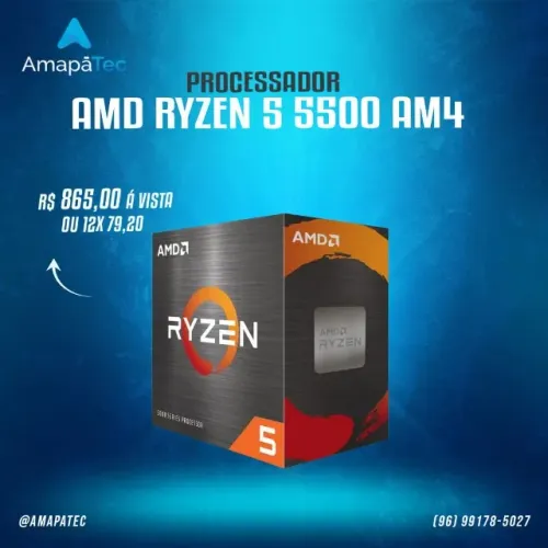 Processador AMD Ryzen 5 5500 (Sem vídeo)