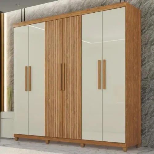 Guarda Roupa Portugal Casal 6 Portas 2 Gavetas, Frete Grátis, Pague na Entrega, Cartão 12x