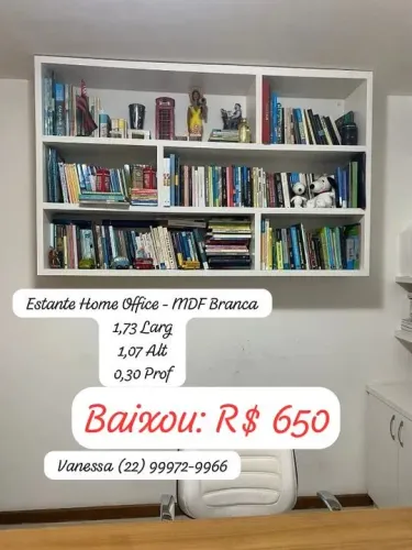 BAIXOU 650,00 - Estante Home Office - MDF branca - Resistente, robusta e perfeito estado
