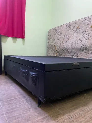 Cama Casal Box Baú Preto - Usado