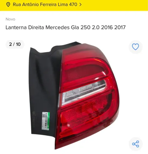 Lanterna Direita Mercedes GLA 250 2.0 Sport 2017