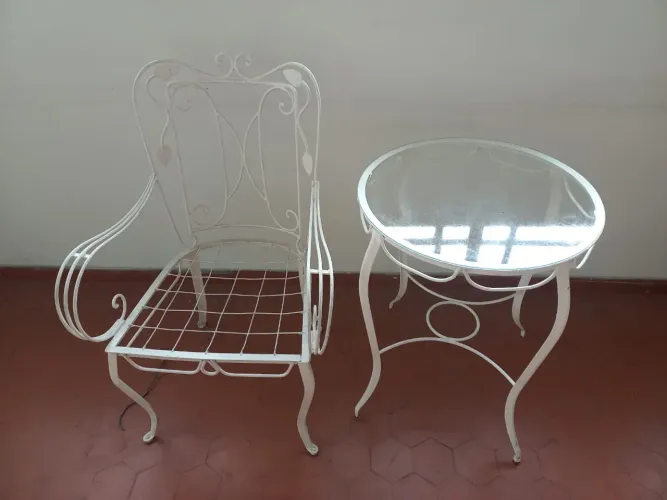 Conjunto de jardim de ferro