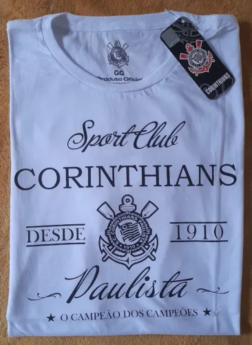 Camiseta Licenciada do Corinthians - Algodão - Tamanho M, G e GG