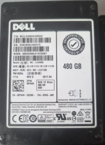 Hd Ssd 480gb sas 12gbps dp/n 08y64h