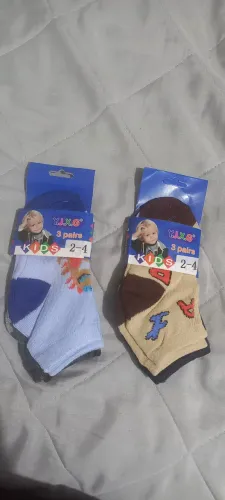 Kit com 3 pares, meias infantis 2 a 4 anos