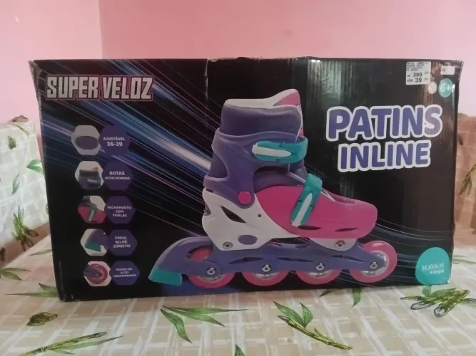Patins Inline Super Veloz - Ajustável 36-39