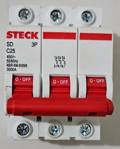 Disjuntor Steck tripolar C25 3P 3000A - Novo