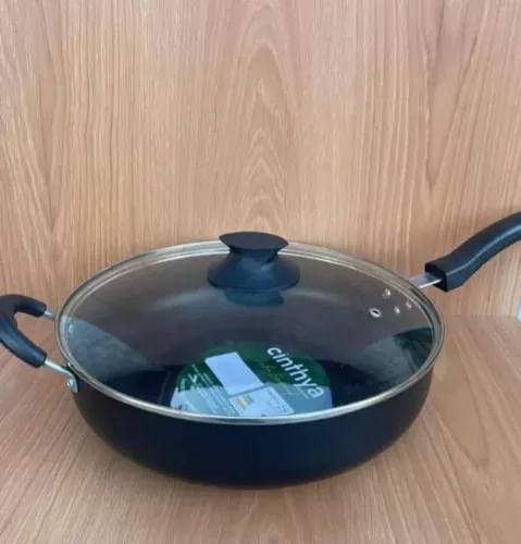 Frigideira Wok com Tampa de Vidro 28 cm antiaderente