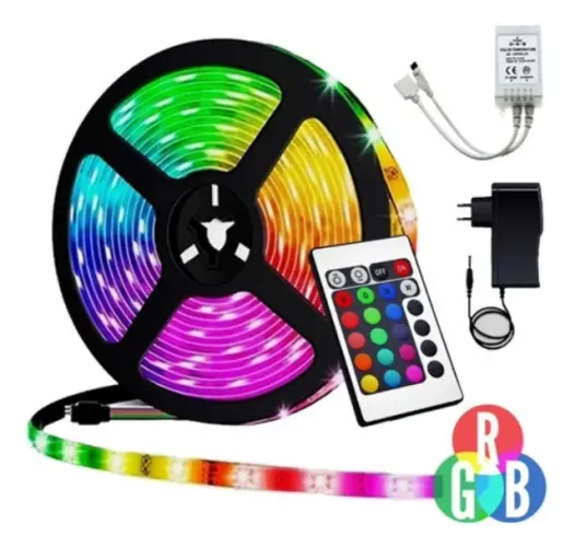 Fita Led 5m Ultra RGB 5050 Prova D'agua + Controle Com Fonte - Armarinho Ditudo