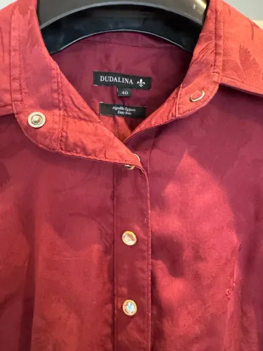Camisa Dudalina Bordô botão cristal Swarovski- Tam. 40