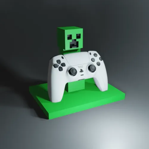 Suporte para Controle PS5 DualSense com Personagem Creeper do Minecraft