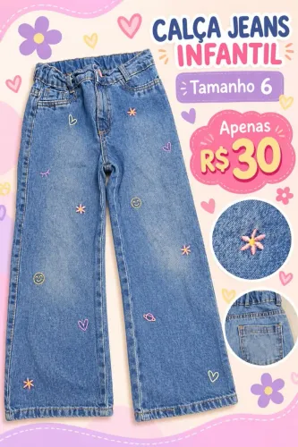 Calça jeans infantil tamanho 6